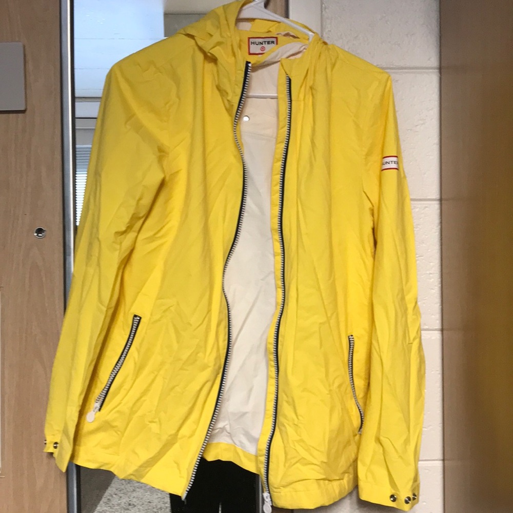 yellow hunter rain jacket